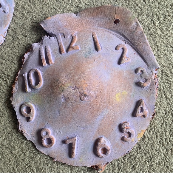 Other - Purple Terracotta Clay Distressed Clock